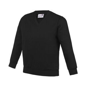 Awdis Childrens/Kids Academy V Neck Sweatshirt / Black